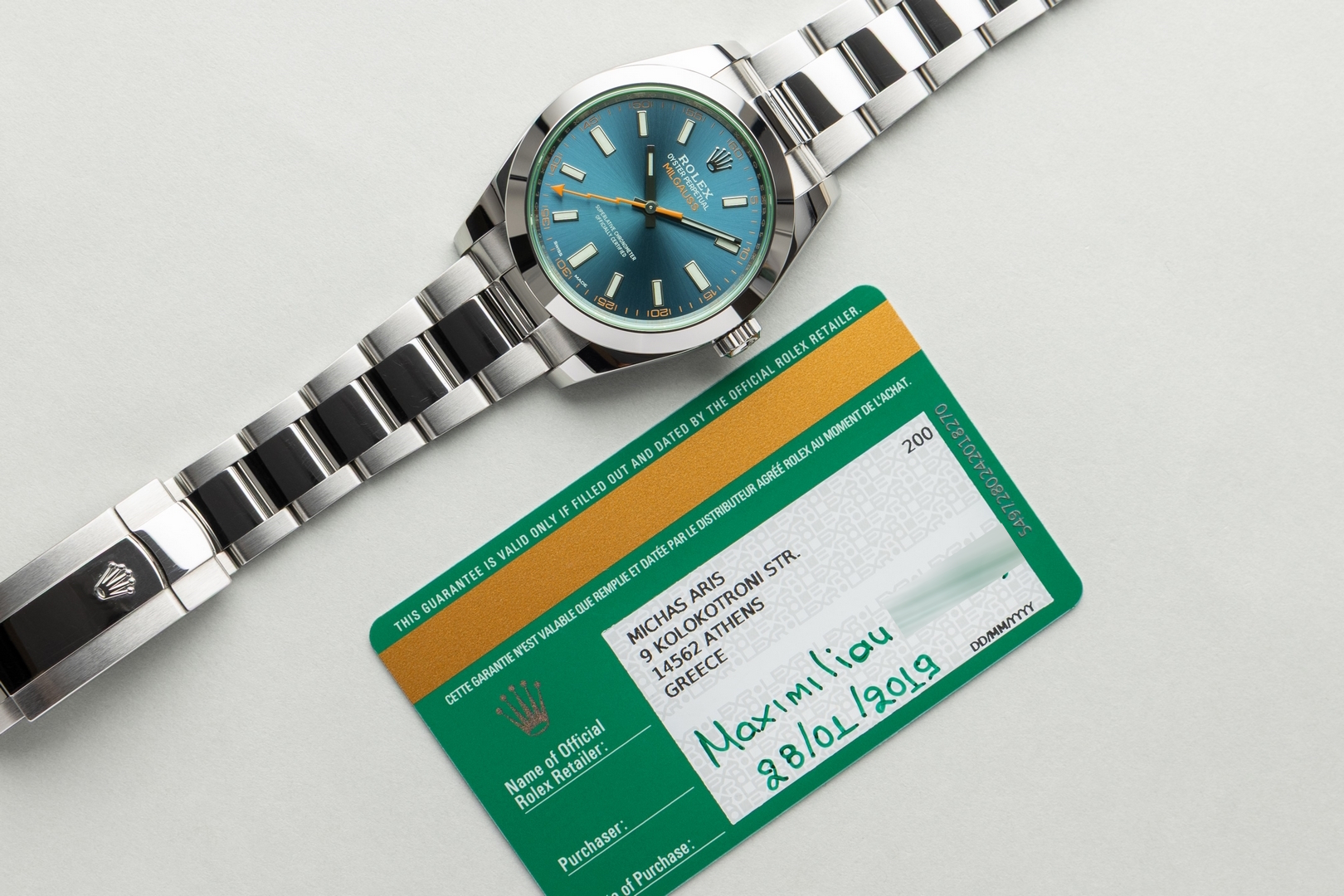 116400GV Milgauss (blue dial / 2019 full set / unpolished top) - Image 2