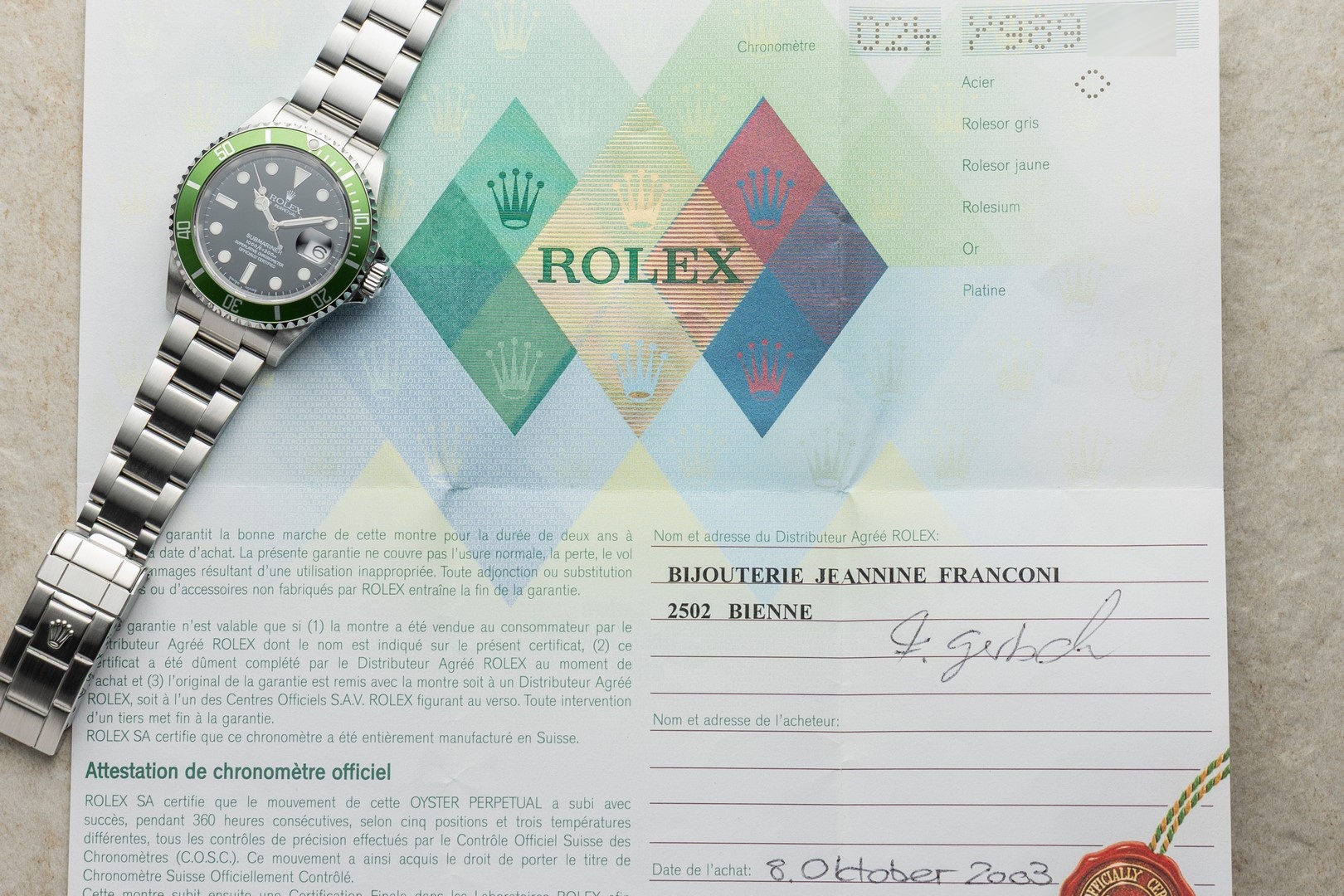 16610LV Submariner Date (Y series 2003 / unpolished / full set / Bertolli inlay) - Image 4