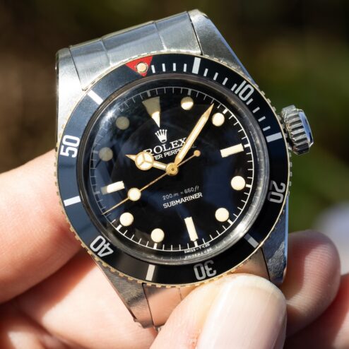 Alternative view of 6538 Submariner No Date (Big Crown / Gilt dial / red triangle insert / from 1959)